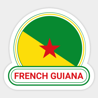 French Guiana Country Badge - French Guiana Flag Sticker